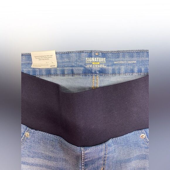 Levi Strauss Signature Gold Distressed Maternity Skinny Jeans Size M - Picture 3 of 4